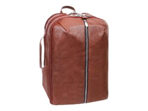 mcklein u series south shore laptop backpack, brown leather (18894)