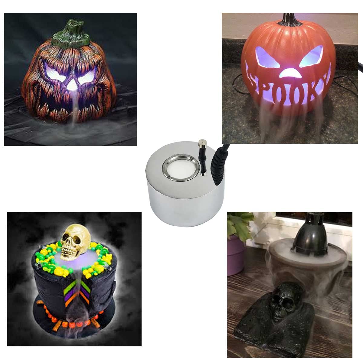 Ultrasonic Mist Maker,Halloween Mist Maker for Water Fountain Pond Halloween Party and Rockery Fish Tank Vase Birdbath Deco