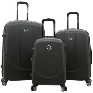 tprc falkirk hardside expandable spinner luggage, midnight black, 3-piece set (20/24/28)