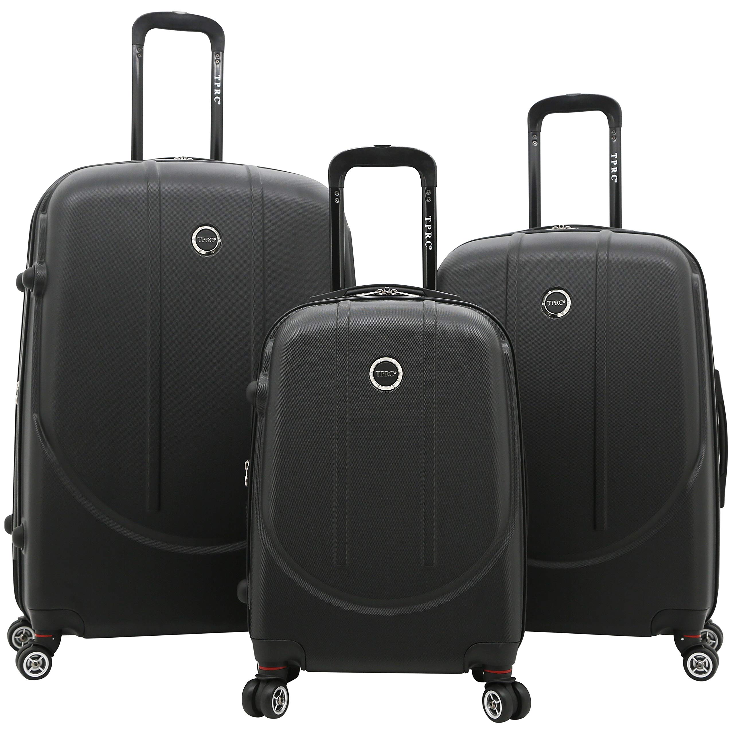 TPRC Falkirk Hardside Expandable Spinner Luggage, Midnight Black, 3-Piece Set (20/24/28)