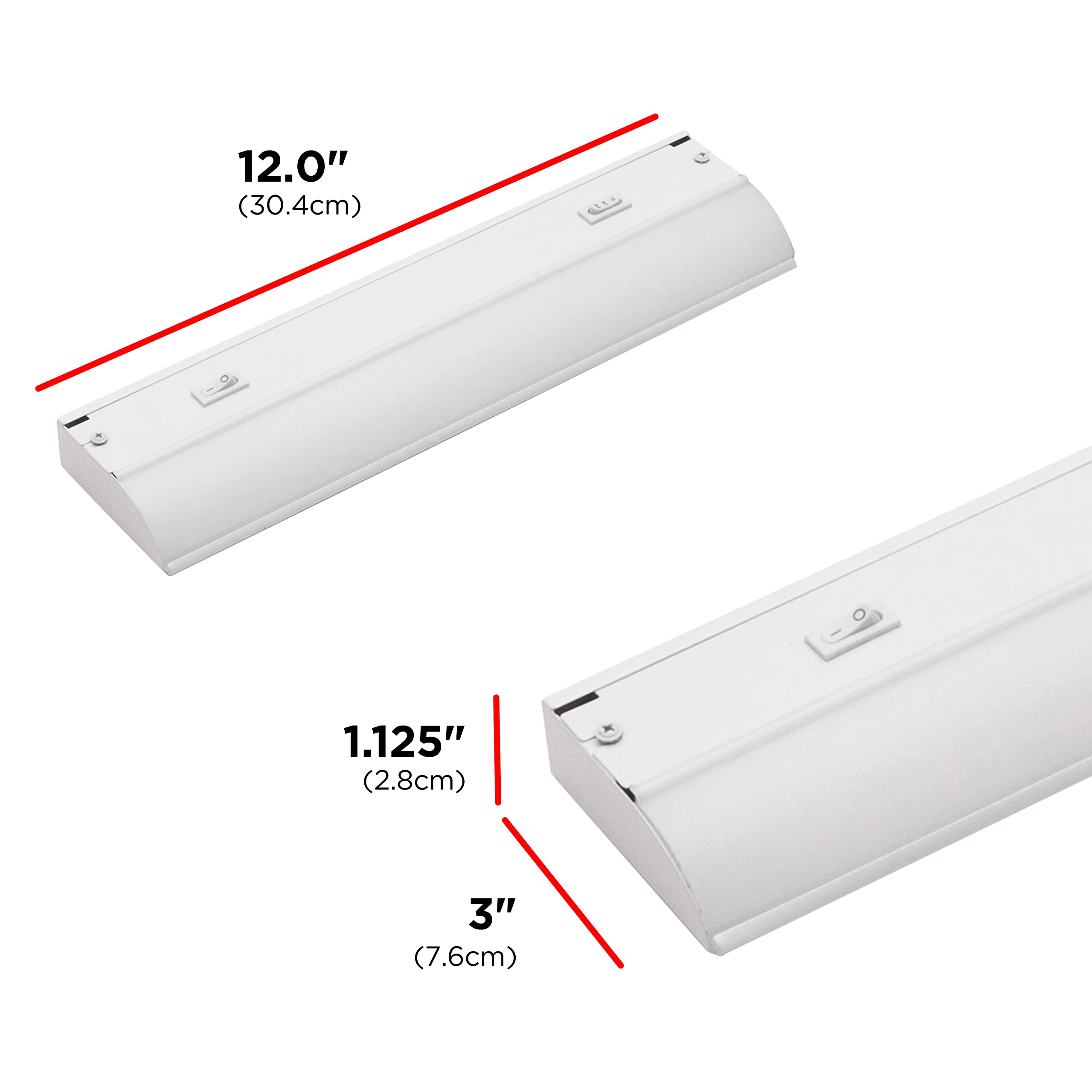 UltraPro 12 inch Hardwired Under Cabinet Lights, 3 Color Settings - 2700K/4000K/5000K - Warm White, Cool White, and Daylight, Under Cabinet Lighting, Dimmable Under Counter Lights for Kitchen, 45366