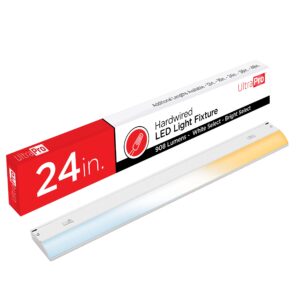 ultrapro 24 inch hardwired under cabinet lights, 3 color settings - 2700k/4000k/5000k - warm white, cool white, and daylight, under cabinet lighting, dimmable under counter lights for kitchen, 45368