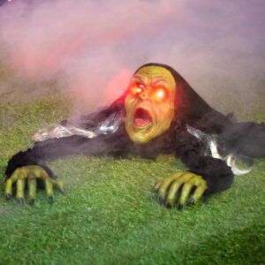 joyin halloween décor groundbreaker zombie with sound and flashing eyes for halloween outdoor indoor yard garden decor