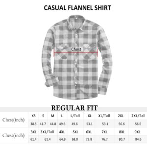 Alimens & Gentle Men's Button Down Regular Fit Long Sleeve Plaid Flannel Casual Shirts - Color: Green, Size: Large