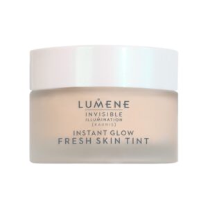 lumene invisible illumination [kaunis] instant glow skin tint - buildable skin tint foundation with a natural, radiant finish - hydrates + brightens dull, dry skin - universal medium (30ml)