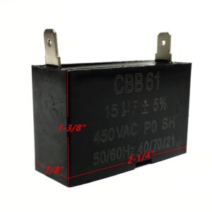 POWER PRODUCTS Capacitor 450VAC 15uF 15μf 50/60Hz CBB61 PO SH 40/70/21 Generator