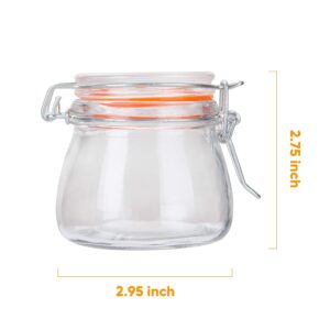 Small Glass Jars With Airtight Lids,Encheng Glass Spice Jars 5 oz,Maosn Jars With Leak Proof Rubber Gasket 150ml,Glass Storage Containers With Hinged Lid,Mini Kitchen Canisters 24 Pack … …