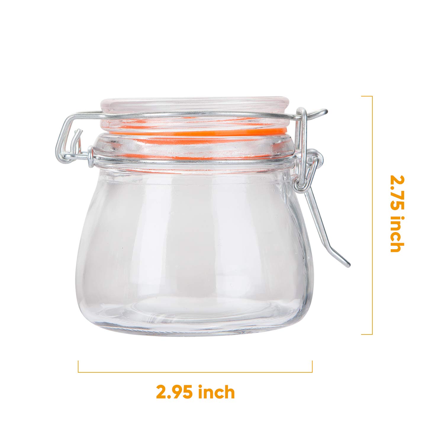 Small Glass Jars With Airtight Lids,Encheng Glass Spice Jars 5 oz,Maosn Jars With Leak Proof Rubber Gasket 150ml,Glass Storage Containers With Hinged Lid,Mini Kitchen Canisters 24 Pack … …