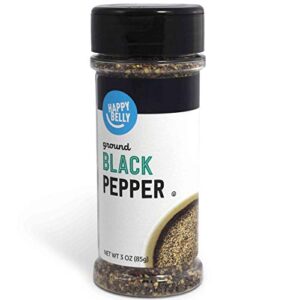amazon brand - happy belly coarse ground black pepper, 3 ounce (pack of 1)