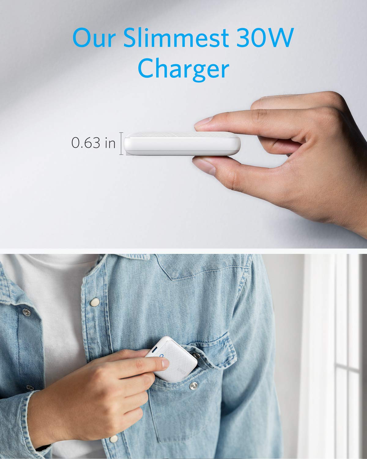 Anker 30W PIQ 3.0 & GaN Tech Power Delivery USB C Charger, PowerPort Atom III Slim Compact Type-C Charger for iPhone 11/11 Pro / 11 Pro Max/XR/XS/Max, Galaxy, Pixel, MacBook and More