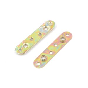 FarBoat Hardware 4Pcs Bed Hinge Universal C-Bed Rail Brackets Hinge 2 Hooks Heavy Duty for Bed Frames Headboard Footboard (90x68mm/3.5x2.7inch Colored Zinc Finish)