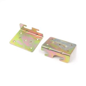 FarBoat Hardware 4Pcs Bed Hinge Universal C-Bed Rail Brackets Hinge 2 Hooks Heavy Duty for Bed Frames Headboard Footboard (90x68mm/3.5x2.7inch Colored Zinc Finish)