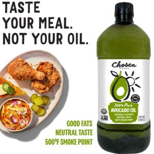 Chosen Foods 100% Pure Avocado Oil, Keto and Paleo Diet Friendly, Kosher Oil for Baking, High-Heat Cooking, Frying, Homemade Sauces, Dressings and Marinades (2 liters)