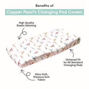 Premium Knit Diaper Changing Pad Cover"Piper" by Copper Pearl