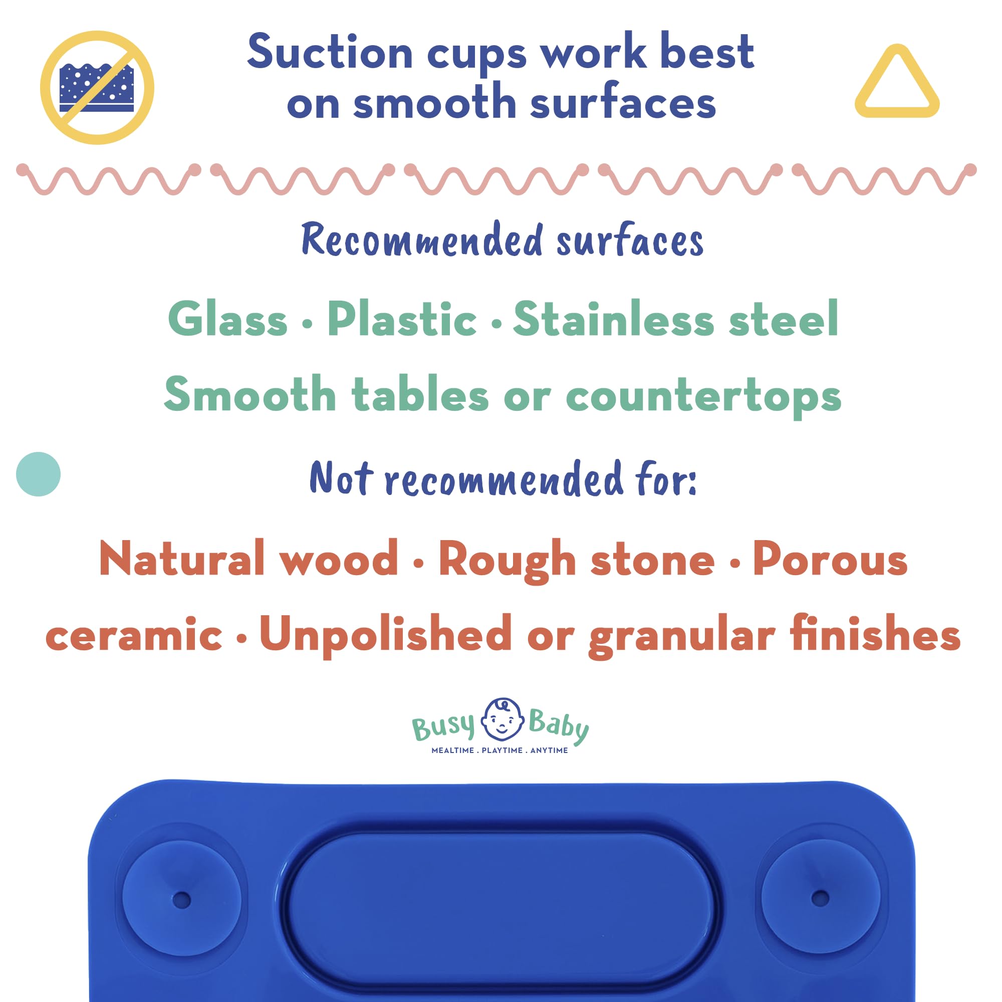 BUSY BABY Silicone Placemat-As Seen On Shark Tank-Built-in Suction Cups-4 Toy Tethers for Babies Toddlers and Kids-Food Grade Silicone-8.5 x 11 in-Comes with Travel Sleeve-Dishwasher Safe-Pewter