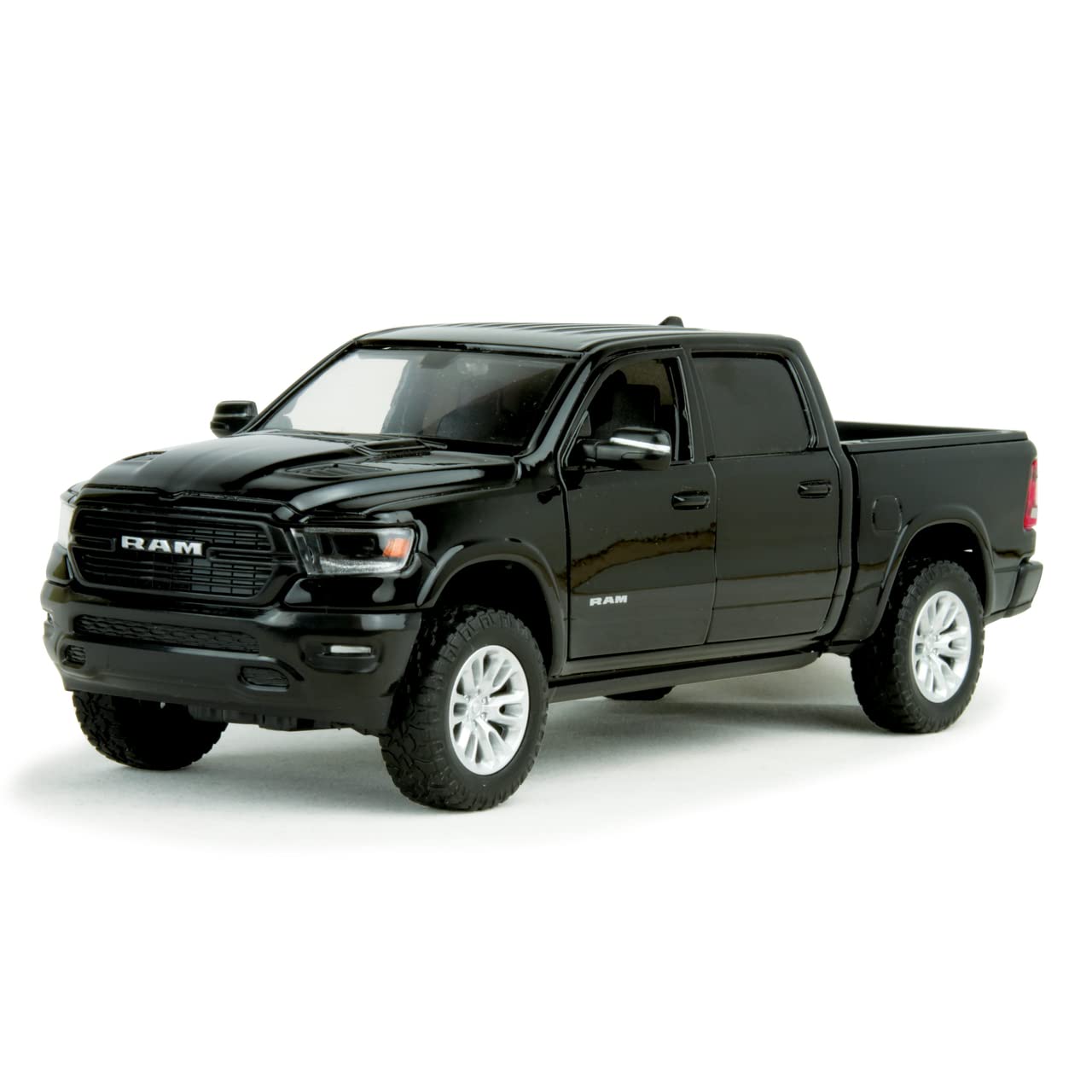 Dodge Ram 1500 Crew Cab Laramie, Black, 2019, Model Car,, Motormax 1:24