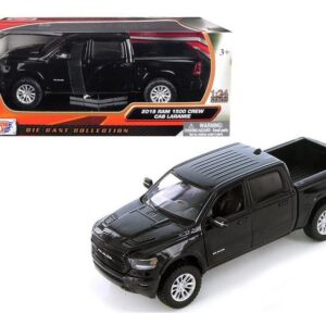 Dodge Ram 1500 Crew Cab Laramie, Black, 2019, Model Car,, Motormax 1:24