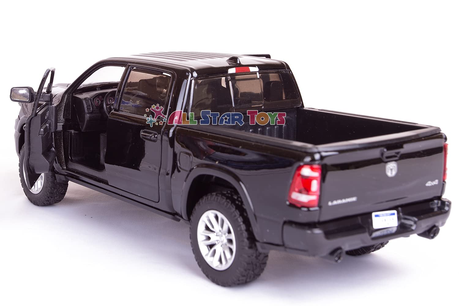 Dodge Ram 1500 Crew Cab Laramie, Black, 2019, Model Car,, Motormax 1:24