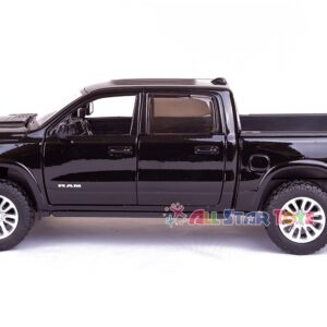 Dodge Ram 1500 Crew Cab Laramie, Black, 2019, Model Car,, Motormax 1:24