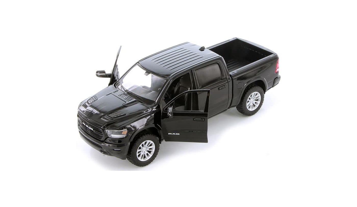 Dodge Ram 1500 Crew Cab Laramie, Black, 2019, Model Car,, Motormax 1:24