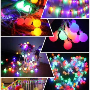 Battery Operated USB 2 in 1 String Lights - 40ft 100 LED Globe String Lights with Timer& Memory Function & 8 Modes String Lights for Christmas Patio Party Indoor Outdoor Bedroom,Multicolor