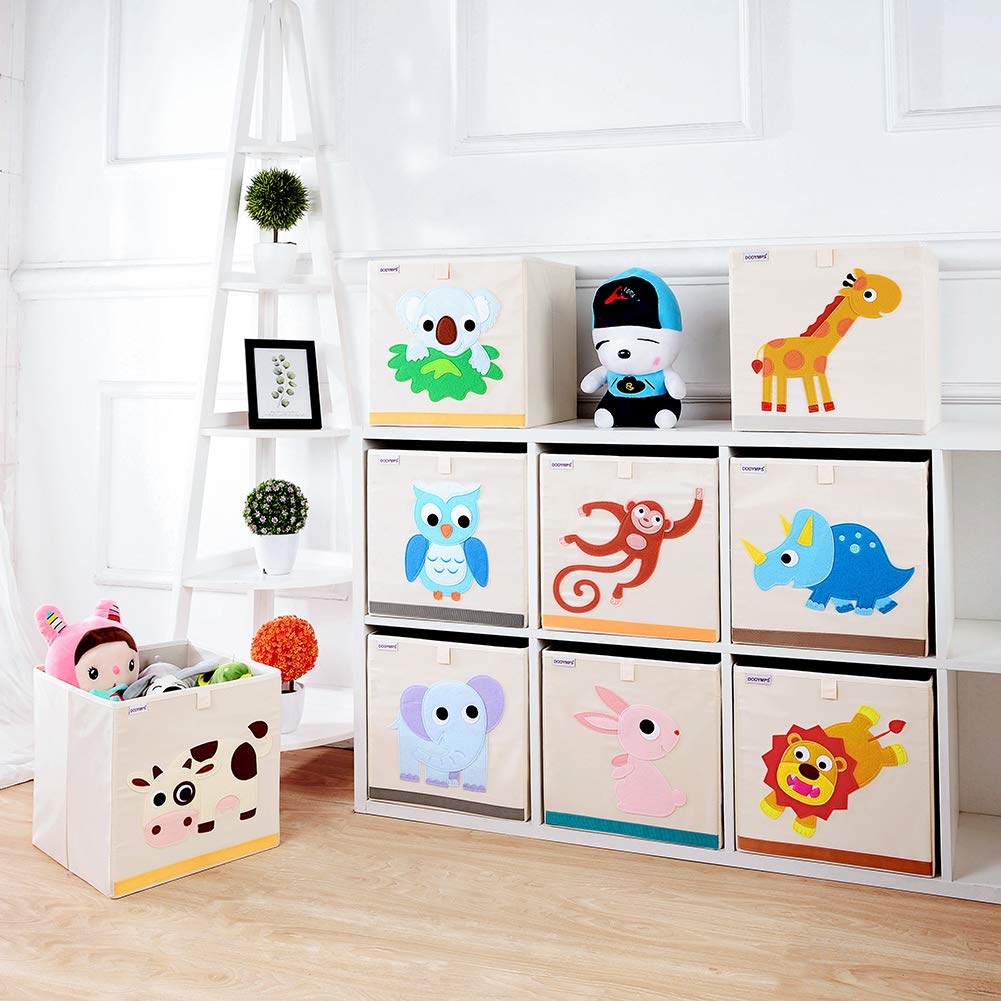 DODYMPS Foldable Animal Toy Storage Bins/Cube/Box/Chest/Organizer for Kids & Nursery, 13 inch (Giraffe)