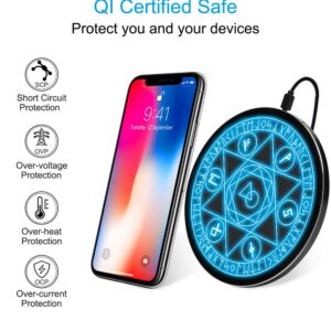 Wireless Charger Magic Qi 15W Wireless Charging Pad,Compatible with iPhone 12 11/11 Pro/11 Pro Max/Xs Max/XR/XS/X/8/8 Plus,Fast Charging S10/S10+/S9/S8/Note 10/10+/9/8 (No AC Adapter)