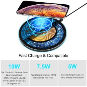 Wireless Charger Magic Qi 15W Wireless Charging Pad,Compatible with iPhone 12 11/11 Pro/11 Pro Max/Xs Max/XR/XS/X/8/8 Plus,Fast Charging S10/S10+/S9/S8/Note 10/10+/9/8 (No AC Adapter)