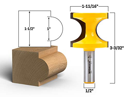 YONICO 13118 1-Inch Bead Bullnose Router Bit 1/2-Inch Shank