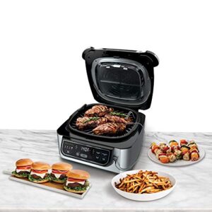 Ninja Foodi Pro 5-in-1 Indoor Integrated Smart Probe, 4-Quart Air Fryer, Roast, Bake, Dehydrate, an Cyclonic Grilling Technology, with 4 Steaks Capacity, Stainless