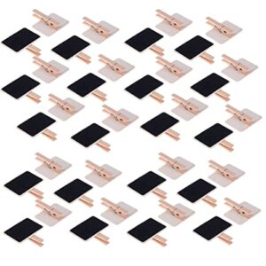 40pcs 2.36 x 1.58 inch wood mini chalkboard clips wooden blackboard clips photo price chalk board message board tag signs with pegs for memo,note taking,food label,wedding table number place card