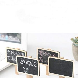 40Pcs 2.36 x 1.58 Inch Wood Mini Chalkboard Clips Wooden Blackboard Clips Photo Price Chalk Board Message Board Tag Signs with Pegs for Memo,Note Taking,Food Label,Wedding Table Number Place Card