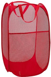 portable large rectangle laundry basket with carry handles big heavy duty pop up nursery clothes hamper folding mesh room organizer storage red