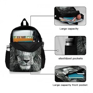 Srufqsi Lion Backpack School Bookbag For Boys Girls College Backpack Laptop Backpacks Travel Daypack For Teen Women Men