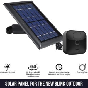 Wasserstein Outdoor Solar Panel with Internal Battery Compatible with Blink Outdoor and XT2/XT Cameras (Single)