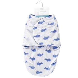 Hudson Baby Unisex Baby Plush Swaddle Wrap, Whale, 0-3 Months