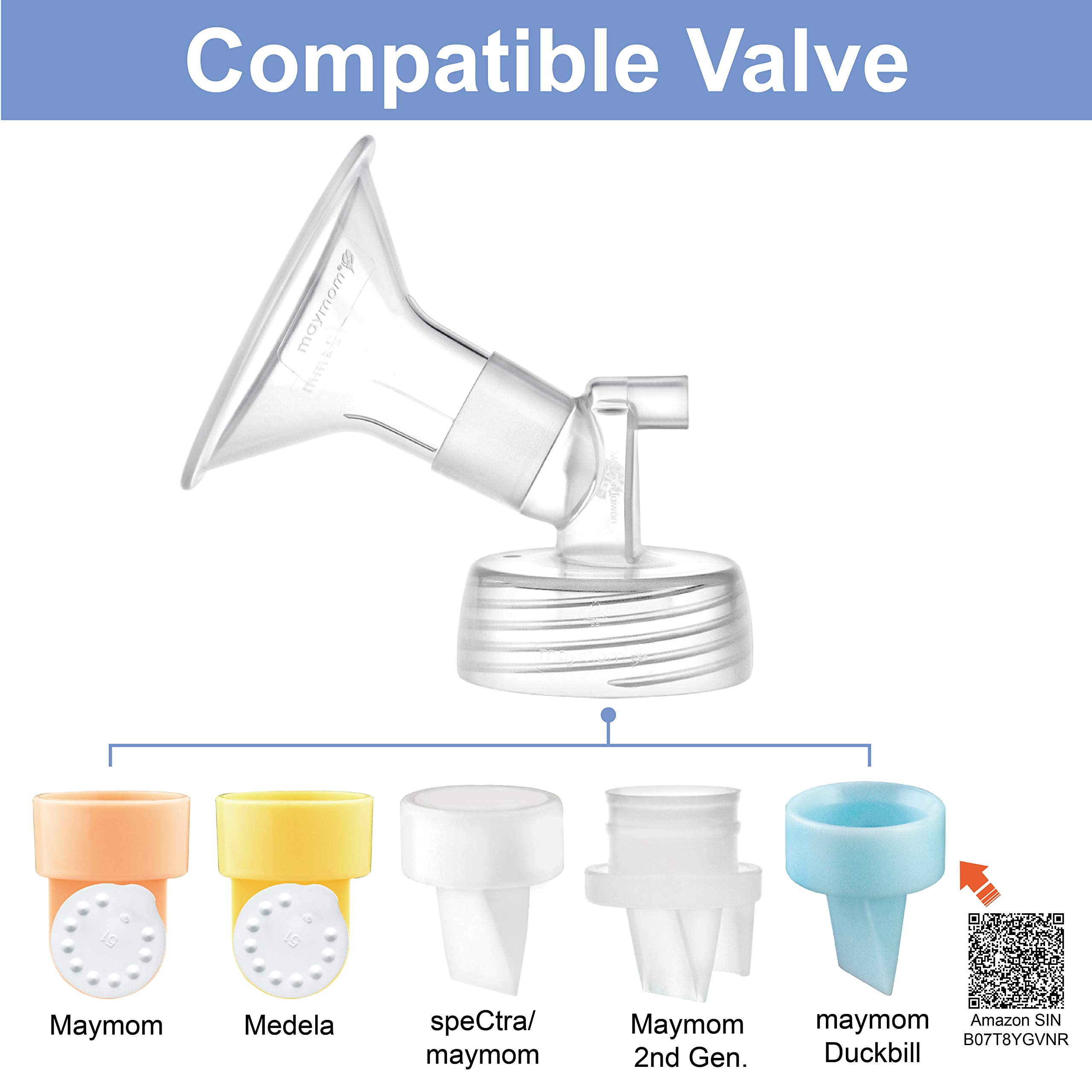 Maymom Pump Parts Compatible with Spectra S2 Accessories Spectra S1, Two-Piece Flange 24mm(Separable Shield and Connector) Not Original Spectra Pump Parts Spectra Flange Spectra Bottle Spectra Valve