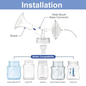 Maymom Pump Parts Compatible with Spectra S2 Accessories Spectra S1, Two-Piece Flange 24mm(Separable Shield and Connector) Not Original Spectra Pump Parts Spectra Flange Spectra Bottle Spectra Valve