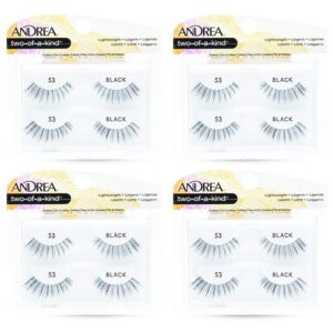 andrea two of a kind false lashes #53 black, 4 pack