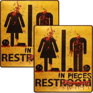 2 pieces halloween stickers scary restroom sign sticker halloween door wall decals decoration for ghost house and horror themed parties