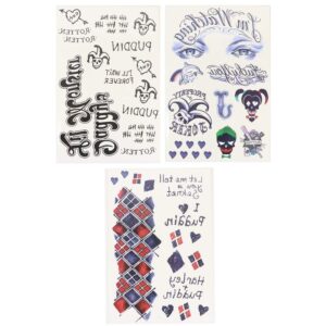 3 sheets temporary tattoos tattoo sticker perfect for halloween cosplay costumes and party accessories