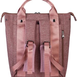 Kah&Kee Convertible Laptop Backpack and Tote Bag Handbag Computer Compartment Travel School for Women Man (Antique Pink)