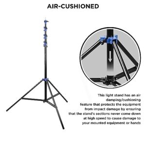 Flashpoint 13' Blue Color Coded Pro Air Cushioned Heavy Duty Light Stand for Photography, Lightwight, Portable and Durable Photography Light Stand Tripod is Suitable for Pro Photography