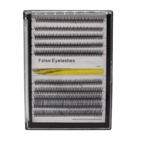 1Tray,400-count Beauty Nature Long Fishtail Style Individual Fake False Eyelashes Clusters Mixed 8-16mm High Volume 3D Eye Lashes Extensions Makeup Tools (8-16MM)