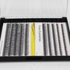 1Tray,400-count Beauty Nature Long Fishtail Style Individual Fake False Eyelashes Clusters Mixed 8-16mm High Volume 3D Eye Lashes Extensions Makeup Tools (8-16MM)