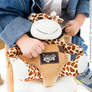 Naturally KIDS Giraffe Backpack, Giraffe Toy for Toddler, Giraffe Stuffed Animal, Giraffe Gifts