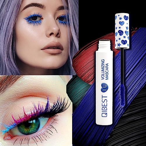 MAEPEOR Colored Mascara 7 Pack Waterproof and Smudgeproof Longlasting Mascara Cruelty Free & Vegan Volume Mascara (7 Colors Set 1)