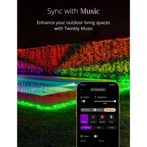 Twinkly Strings – App-Controlled LED Christmas Lights with 250 RGB+W (16 Million Colors + Warm White) LEDs. 65.6 feet. Green Wire. Indoor and Outdoor Smart Lighting Decoration