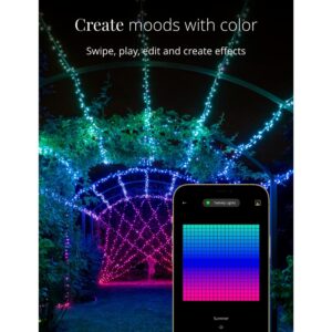 Twinkly Strings – App-Controlled LED Christmas Lights with 250 RGB+W (16 Million Colors + Warm White) LEDs. 65.6 feet. Green Wire. Indoor and Outdoor Smart Lighting Decoration