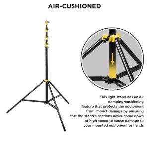 Flashpoint 13' Yellow Color Coded Pro Air Cushioned Heavy Duty Light Stand for Photography, Lightwight and Durable Portable Photography Light Stand Tripod is Suitable for Pro Photography